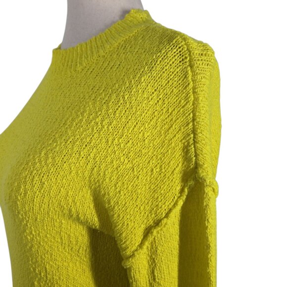 ABOUND Yellow Knit Sweater XS Women’s Long Sleeve Crewneck Fall Top NWT - Picture 6 of 11